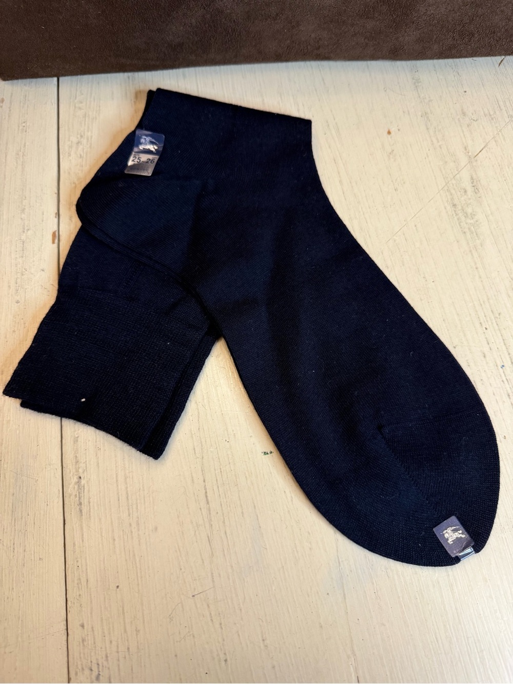 Burberry Black Men's Dress Sock with Logo Tab